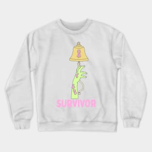 Funny zombie halloween breast cancer chemo bell Crewneck Sweatshirt